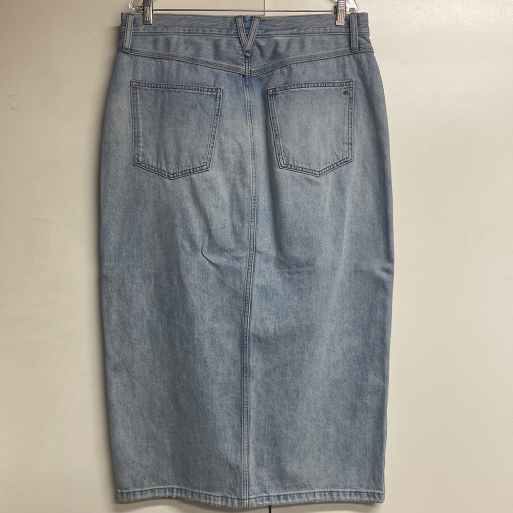 Madewell Rigid Denim A-Line Midi Skirt Size 32 Woodley Wash Style NA213 - Picture 4 of 10